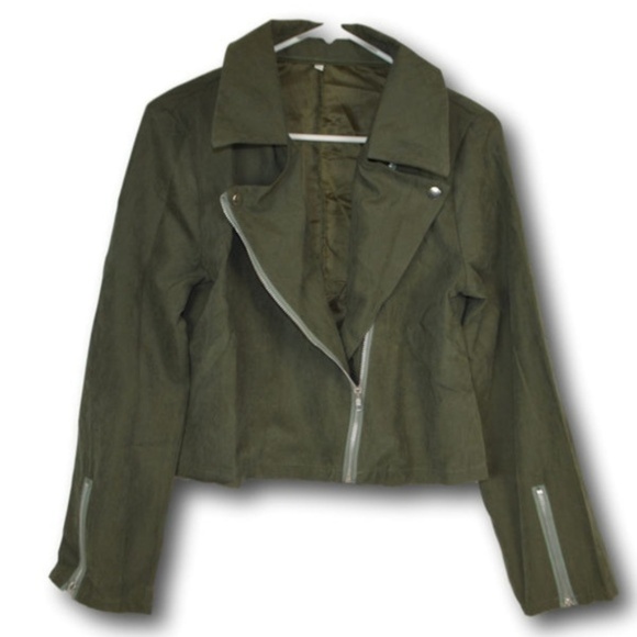 Womens Khaki Light Weight Zipper Jacket Size: L - Picture 1 of 2